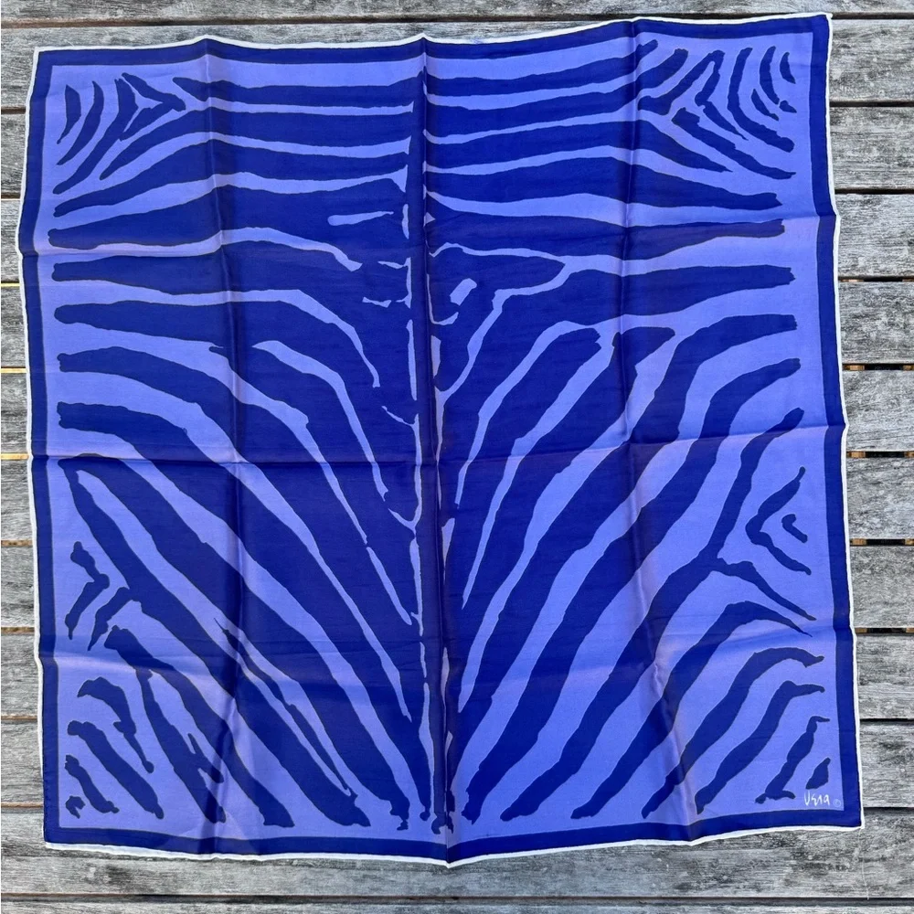 Five vintage vera scarves blues browns purple - Picture 2 of 6